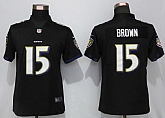Women Nike Baltimore Ravens 15 Brown Black Vapor Untouchable Limited Jerseyy,baseball caps,new era cap wholesale,wholesale hats